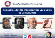Madasha AGA ee Bisha Janaayo 2022 oo lagu Gorfeyn doono Falanqeynta Silsilad Maanseedyadii Soomaalida ee Qarnigii 2o-aad